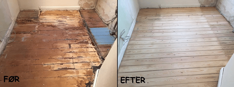 Fra malet gulv til efterbehandlet gulv